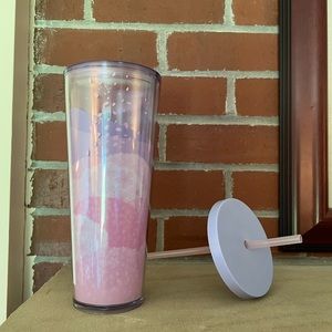 Starbucks Floating Cherry Blossom Sakura Purple Straw ASIA Cup Tumbler 24oz RARE